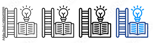 Knowledge Ladder Icon Different Style Outline Collection Set
