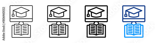 Learning Platform Icon Different Style Outline Collection Set