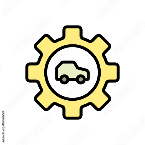 Auto service, car repair color icon. Spare Component, Replacement Part, Auto Spare, Car Part, Vehicle, shop maintenance symbol.