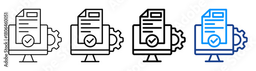 Information System Icon Different Style Outline Collection Set