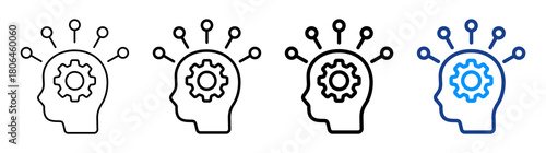Cognitive Skills Icon Different Style Outline Collection Set