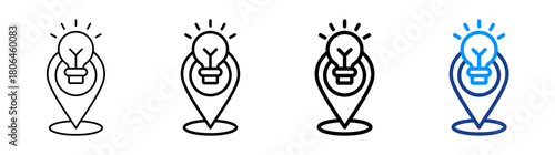 Local Knowledge Icon Different Style Outline Collection Set