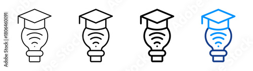 Smart Education Icon Different Style Outline Collection Set