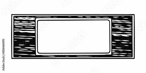 Simple black and white line drawing of a vintage television set