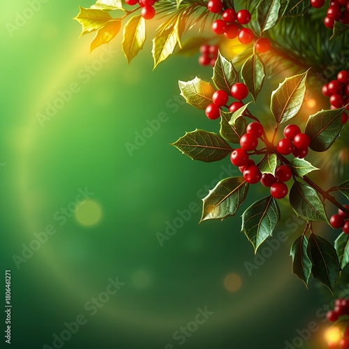 Festive holiday email signature design with holly leaves and berries for christmas communication christmas background holiday background winter christmas design decoration merry celebration