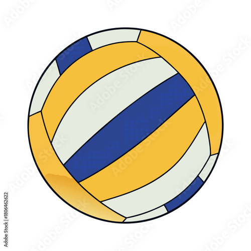 A volleyball game ball set is an isolated sport symbol for team play on the beach
