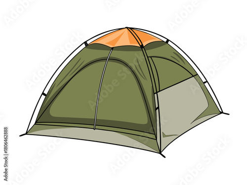 Tent Icon for the Outdoors: A simple, modern icon featuring a dome tent, perfectly capturing the essence of camping and outdoor adventures.