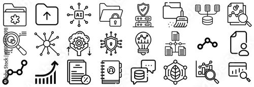 Data Analysis and Technology Icons Set