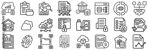 Data Security and Cloud Computing Icons Collection