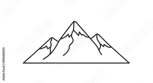 Minimalist mountain range illustration isolated on, perfect for logos, icons, or any design needing a touch of nature