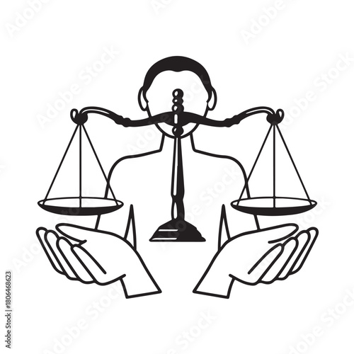 Justice Balance Legal Equality Icon Vector