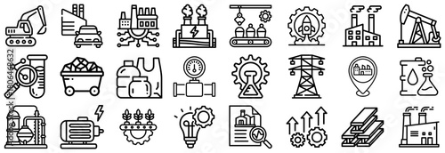 Industrial Icons Manufacturing, Energy, and Technology Set