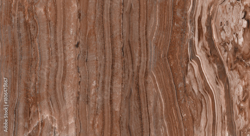 Brown striped onyx marble with smooth vertical layers and polished mineral bands, perfect for architectural surfaces, luxury interiors, modern backgrounds, and decorative design use.