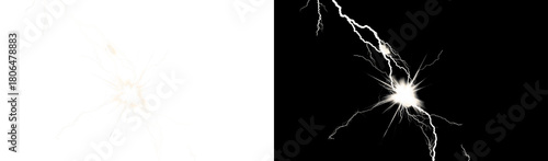 PNG image of Lightning storm flash bolt strike electric discharge overlay effect PNG  transparent background