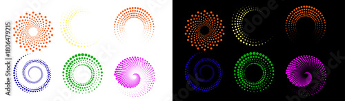 PNG image of Abstract dotted spiral circles graphic PNG transparent background