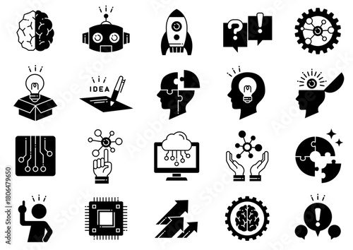 アイディア・思考アイコン02　Idea & Thinking Icons