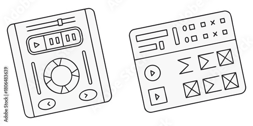 Minimalist outline of audio and video editing interfaces for creative projects