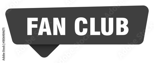 fan club black sign isolated on transpatent background. fan club sticker