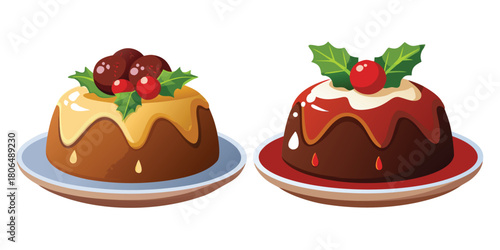 Christmas pudding holiday dessert food celebration festive season sweet treat bakery