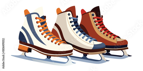 Ice skates winter sport equipment footwear skating blade cold activity fun snow rink