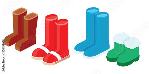 Boots footwear rain winter fashion rubber waterproof colorful protection style season