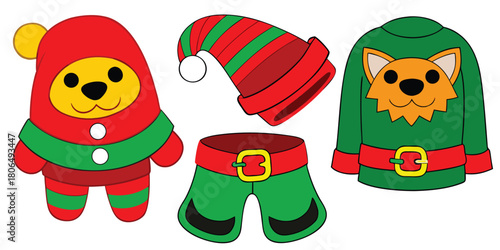 Christmas elf costume holiday season festive celebration santa claus reindeer winter fun
