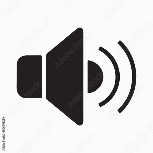 Speaker with Sound Waves Symbol