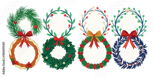 Christmas wreaths holiday decoration festive season winter celebration seasonal decor