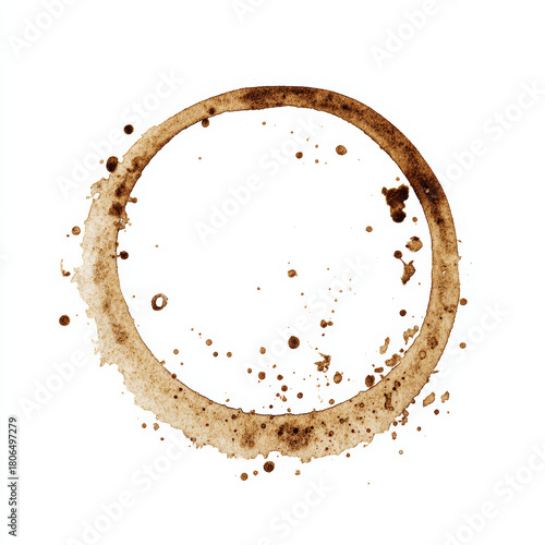Coffee cup ring stain leaving a brown mark