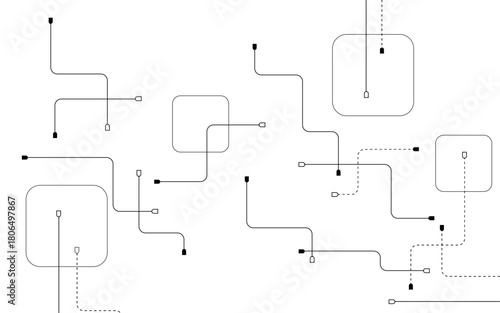 Technology blue circuit diagram on white background