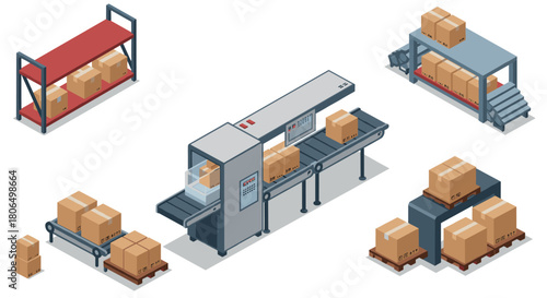 Isometric logistics automated packaging and distribution systems