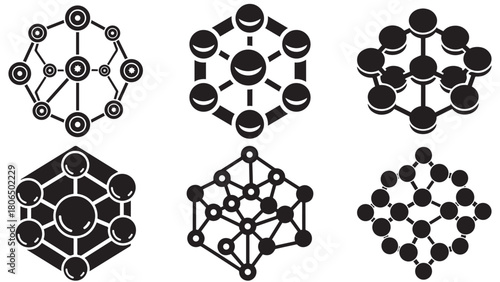 Hexagonal network of coins icon — modular coin network symbol for digital payments, token economies and distributed finance visuals