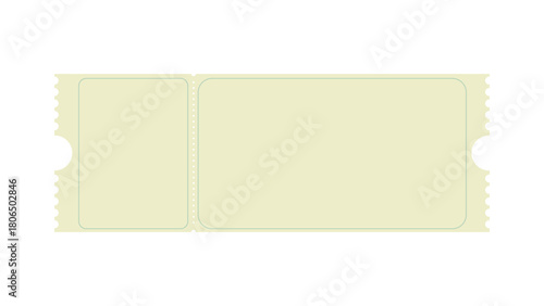 An isolated flat illustration of a generic ticket for admission or raffle entry.