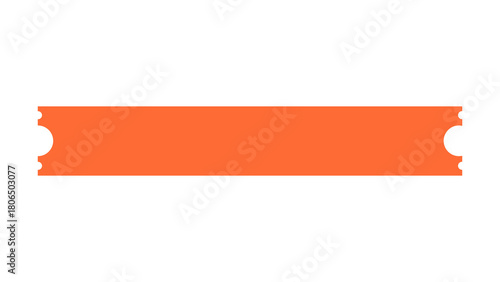 A simple orange ticket shape against a solid black background; graphic illustration.