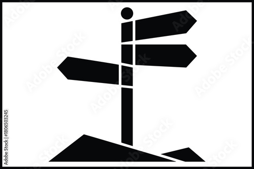 Signpost showing multiple directions and choices concept icon isolated on white background, Vector