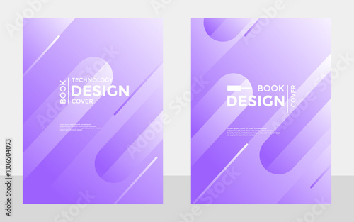 Modern Purple Abstract Book Covers  Technology Design Templates