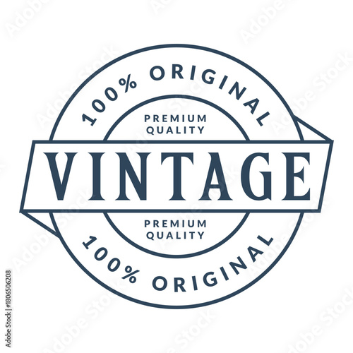 Original Vintage Label Rubber Stamp Seal