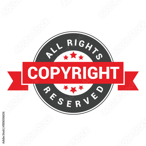 Modern copyright editable rubber stamp seal