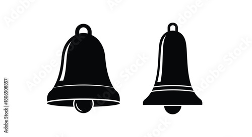 Two black silhouette bells a simple graphic design element illustration