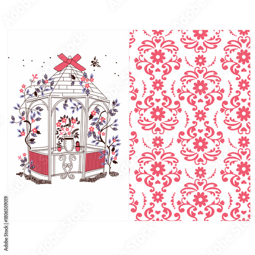 sweet home flower garden print vector