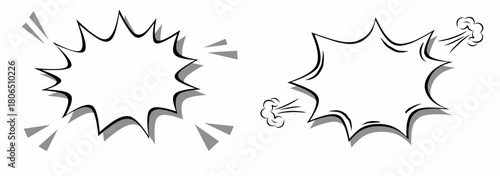 Bold comic speech burst shapes for expressive messages, retro pop-art effects, and dynamic comic-style designs on a clean background.