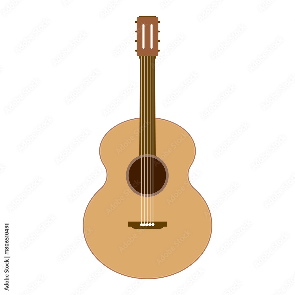 Fototapeta premium Acoustic guitar cartoon cute design