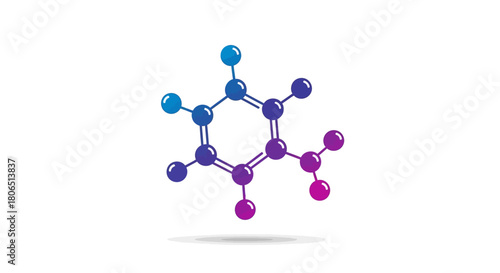 Abstract molecular structure with connecting atoms showcasing chemical science exploration concept