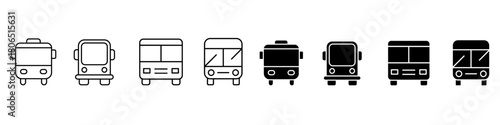 Bus icon vector set. Public transport illustration sign. Trip symbol or logo.