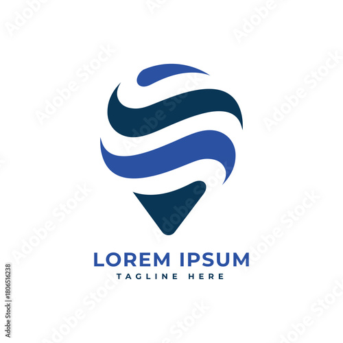 gps global creative logo design modern minimal concept