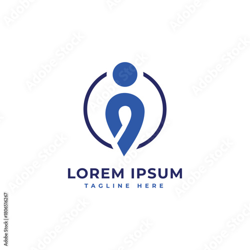 Human resource management logo design concept modern minimal corporate human shape