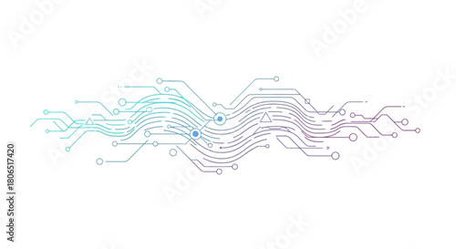Intricate network illustration depicting connectivity and digital circuit design aesthetic