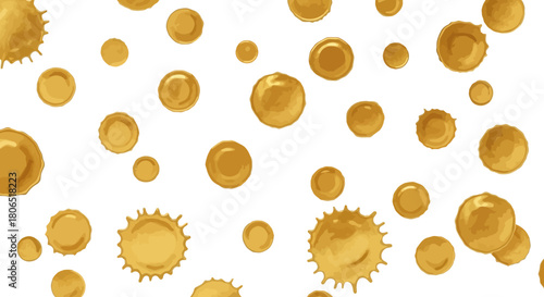 Abstract golden sphere pattern mimicking cellular structures for digital backgrounds
