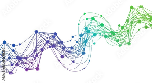 Networked gradient connecting nodes a visual representation of interconnected digital data