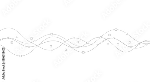 Dynamic line graph with square and circle nodes for data visualization layout design